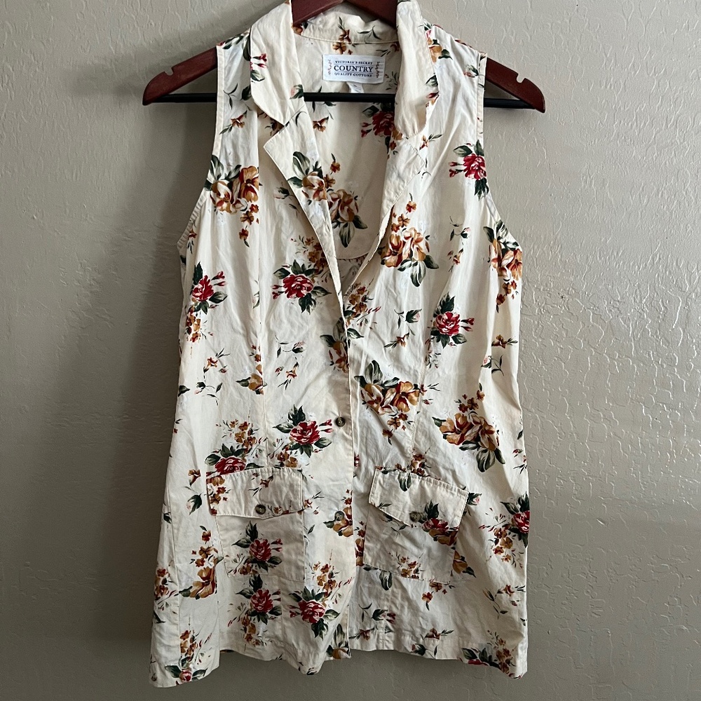Vintage Floral Victoria Secret Vest